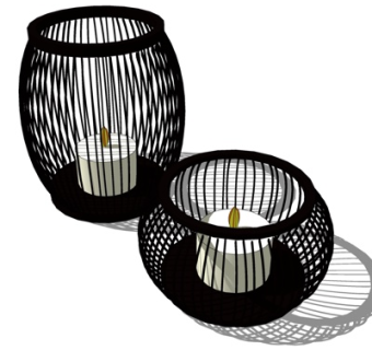 现代烛台灯su模型