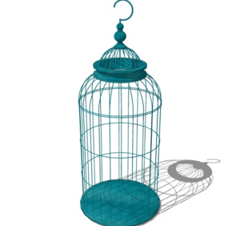 简欧鸟笼su模型