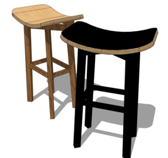 现代凳子su模型