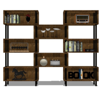 工业风装饰柜su模型