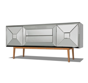 新中式电视柜su模型