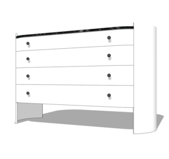 现代边柜su模型