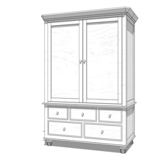 简欧储物柜su模型