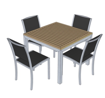 现代餐桌椅su模型