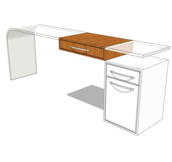 现代书桌su模型