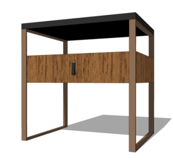 现代床头柜su模型