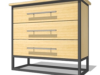新中式床头柜su模型