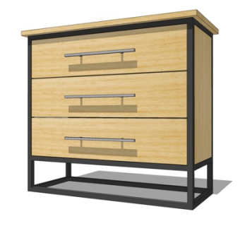 新中式床头柜su模型