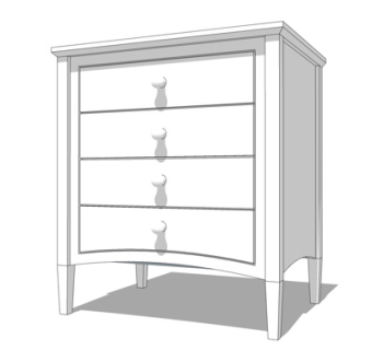 简欧床头柜su模型