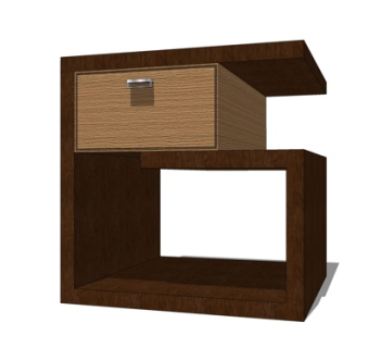 新中式床头柜su模型