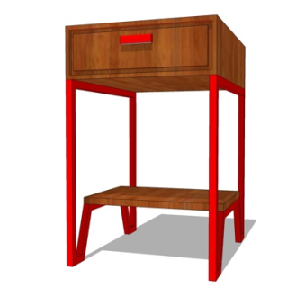 新中式床头柜su模型