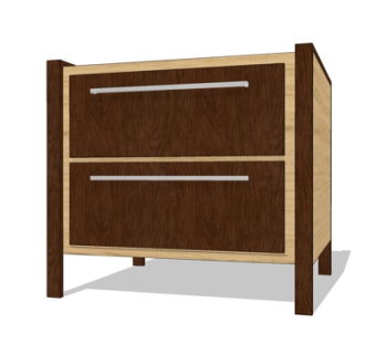 新中式床头柜su模型