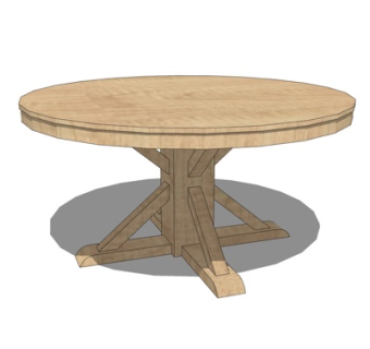 新中式餐桌su模型