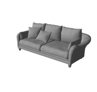 现代双人沙发su模型