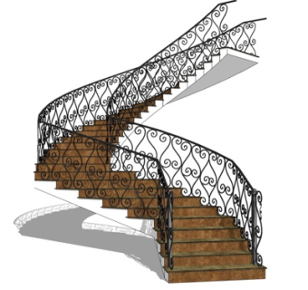 欧式楼梯su模型
