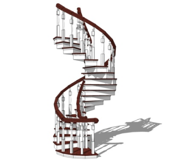 欧式楼梯su模型