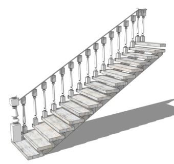 欧式楼梯su模型