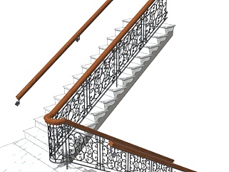 欧式楼梯su模型