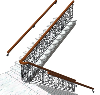 欧式楼梯su模型