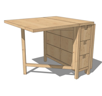 现代折叠桌su模型