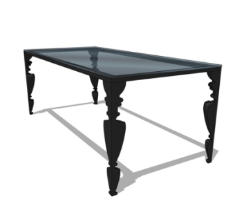 欧式餐桌su模型