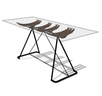 现代餐桌su模型