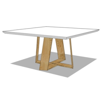 现代餐桌su模型