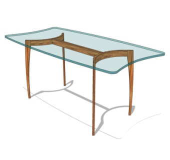 现代餐桌su模型