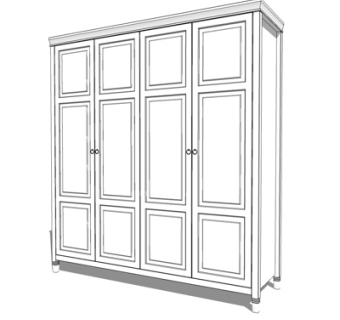 美式衣柜su模型
