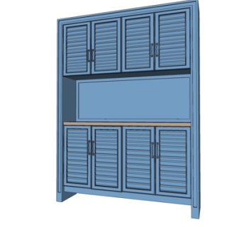 美式储物柜su模型