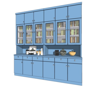 现代书柜su模型