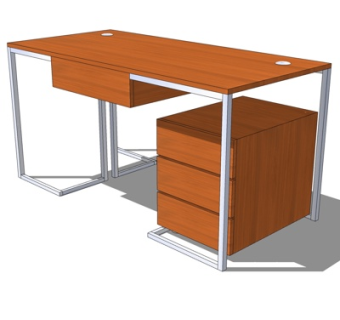 现代书桌su模型