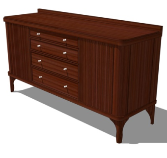 简欧边柜su模型