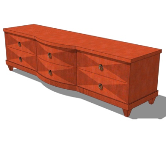 简欧电视柜su模型