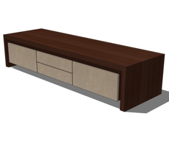 新中式电视柜su模型