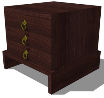中式床头柜su模型