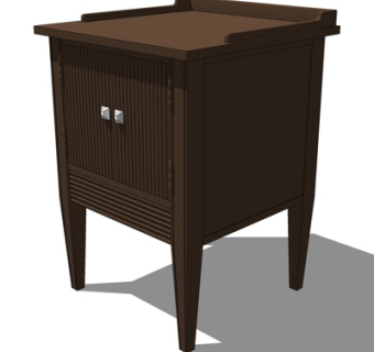 新中式床头柜su模型