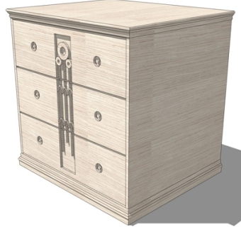 新中式床头柜su模型