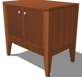 新中式床头柜su模型