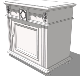 简欧床头柜su模型