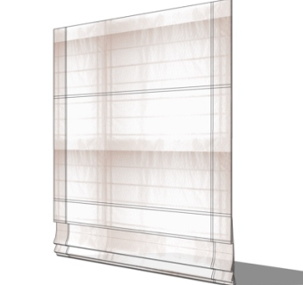 新中式卷帘su模型