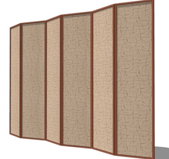 新中式屏风su模型