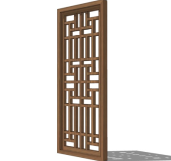 中式屏风su模型