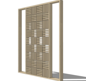 中式屏风su模型