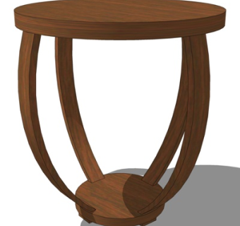 新中式圆几su模型