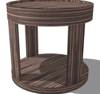 新中式圆几su模型