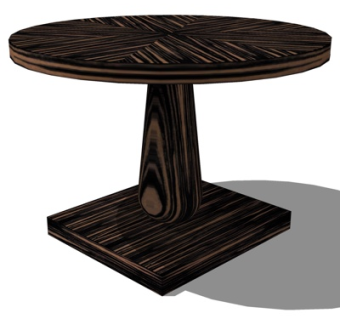 新中式圆几su模型