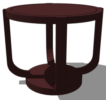 新中式圆几su模型