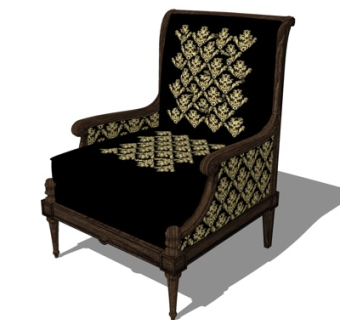 欧式单人沙发su模型