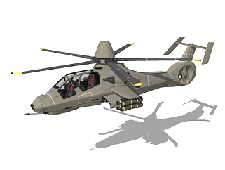 现代<em>战斗</em>直升机su模型